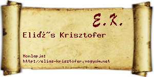 Eliás Krisztofer névjegykártya